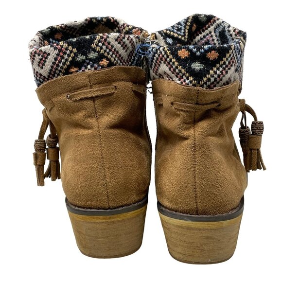 MiiM Boots Venture Ankle Suede Leather Almond Toe Boho Hippie Size 7.5 Brown - Picture 5 of 12